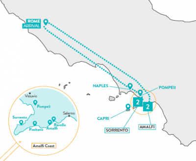 Map showing the Tour regions